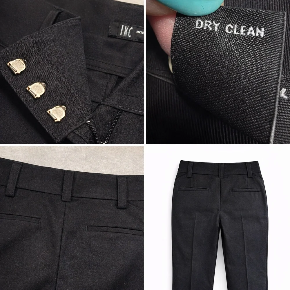 I.N.C. Mid-Rise Bootcut Black Pant Cotton Lycra with Pockets Size 10 Work Career